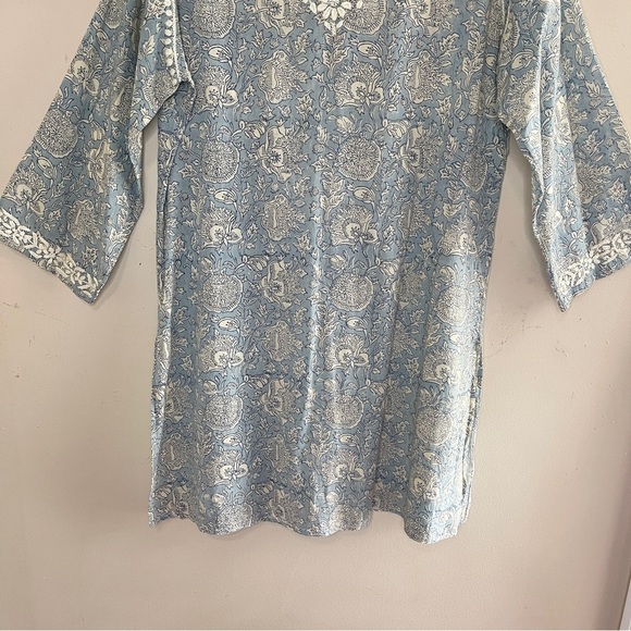 AMAYA Paisley Print Cotton Tunic Hand-Stitched Embroidery, EU 40 (US 10) - Picture 9 of 10